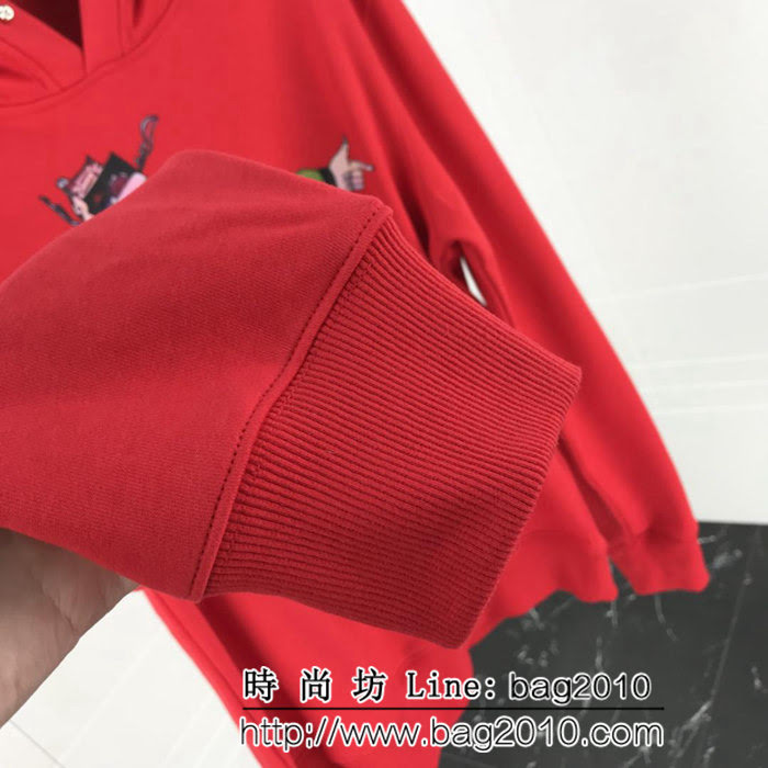 LV路易威登 19ss秋冬 新年款 中國紅財神 帽子刺繡字母衛衣 男女同款 ydi2452